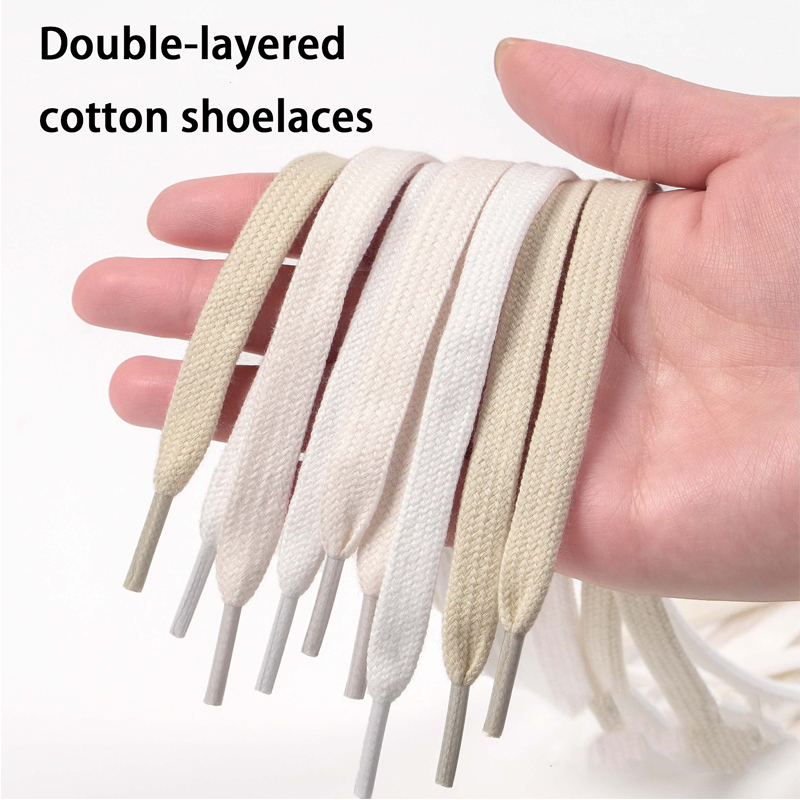 Lace Replacement Flat - 平型綿靴ひも、二重層の丈夫な交換用靴ひも、スニーカー、カジュアルシューズ、ブーツ用のマルチカラー靴ひも