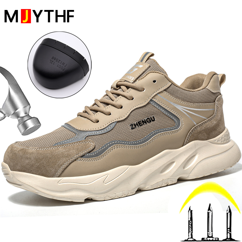 Sneakers Care - 作業スニーカー男性用安全靴アンチスマッシュアンチパンクチャー破壊不可能な靴通気性快適鋼つま先保護靴