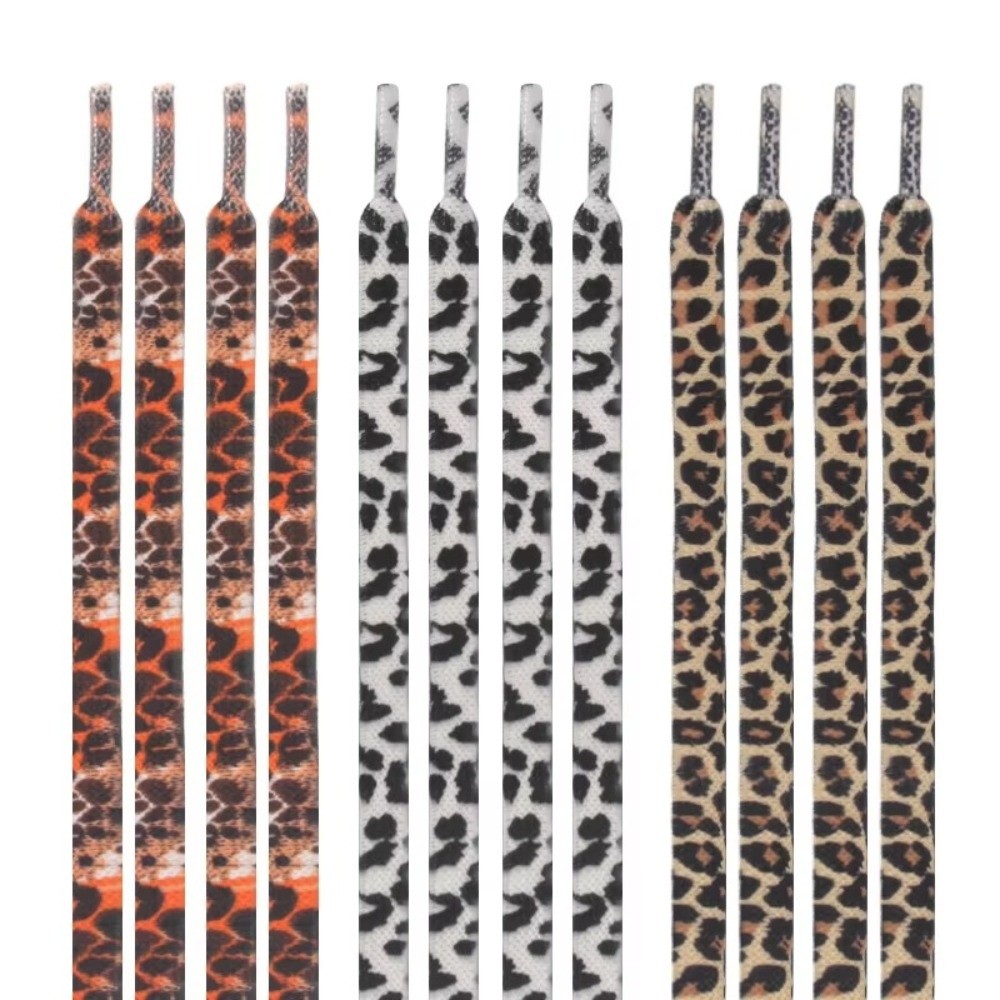 Lace Replacement Flat - 1 ペア 120 センチメートルファッションヒョウ柄スニーカー靴ひもフラット形状交換靴ひもカラフルなポリエステルスポーツ靴ひもユニセックス