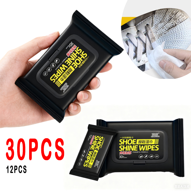 Sneaker Care White - 12 個/30 個使い捨て靴クリーニングワイプポータブル白靴クリーニングケアワイプスニーカークリーニングクイックウェットワイプクイッククリーン