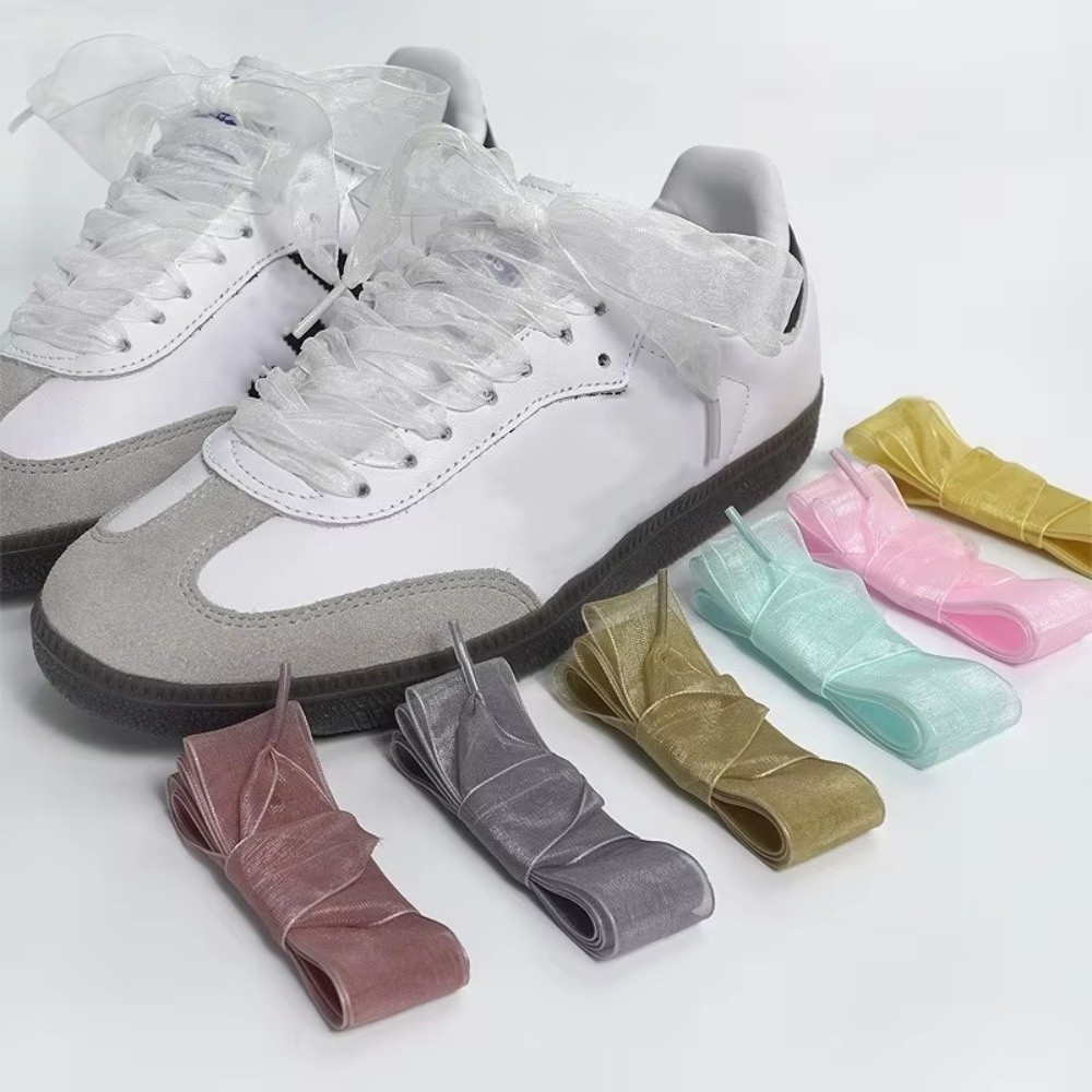 新しい 4 センチ幅シフォン糸靴ひも 120 センチ長さスニ - Lace Replacement Flat のレビューと価格