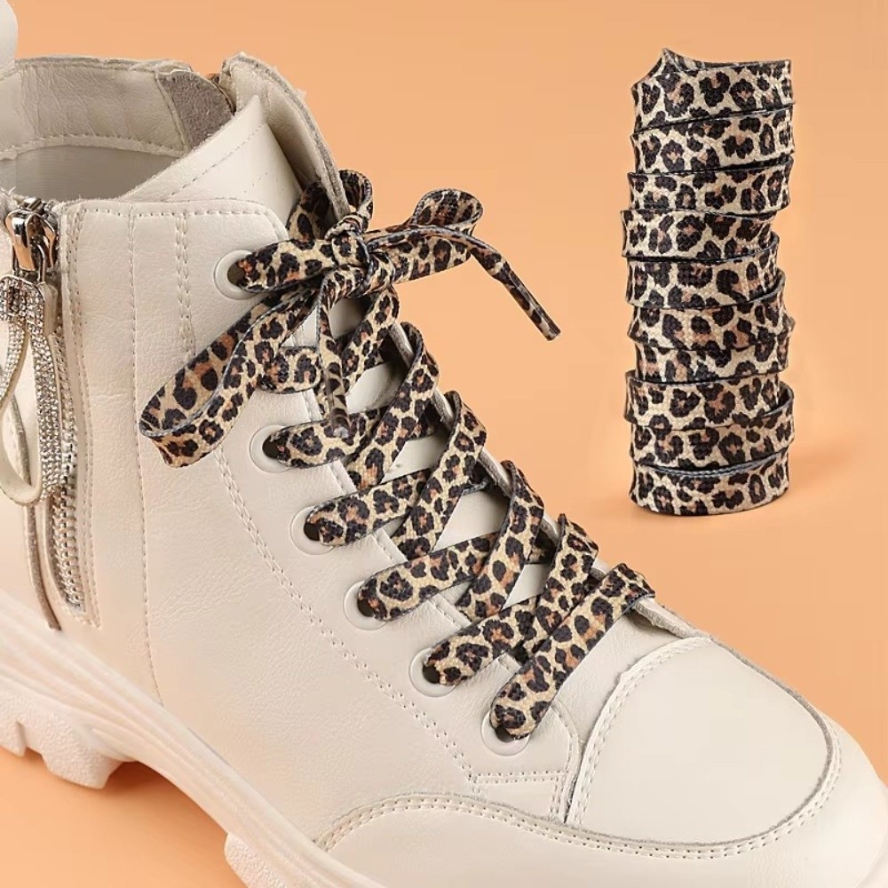 1 ペア 120 センチメートルファッションヒョウ柄スニーカ - Lace Replacement Flat のレビューと価格