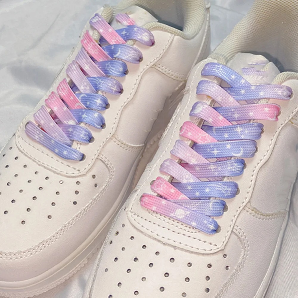 120 センチメートル星月愛プリントフラット靴ひもスカイブル - Lace Replacement Flat のレビューと価格