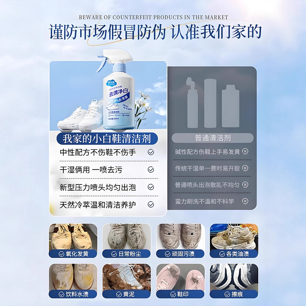 500ml ホワイトシューズクリーナー 洗浄不要 ドライクリ - Sneaker Care White のレビューと価格